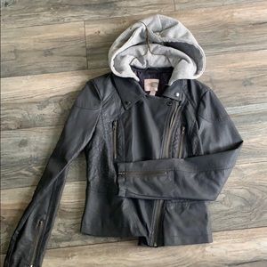 Grey leather jacket